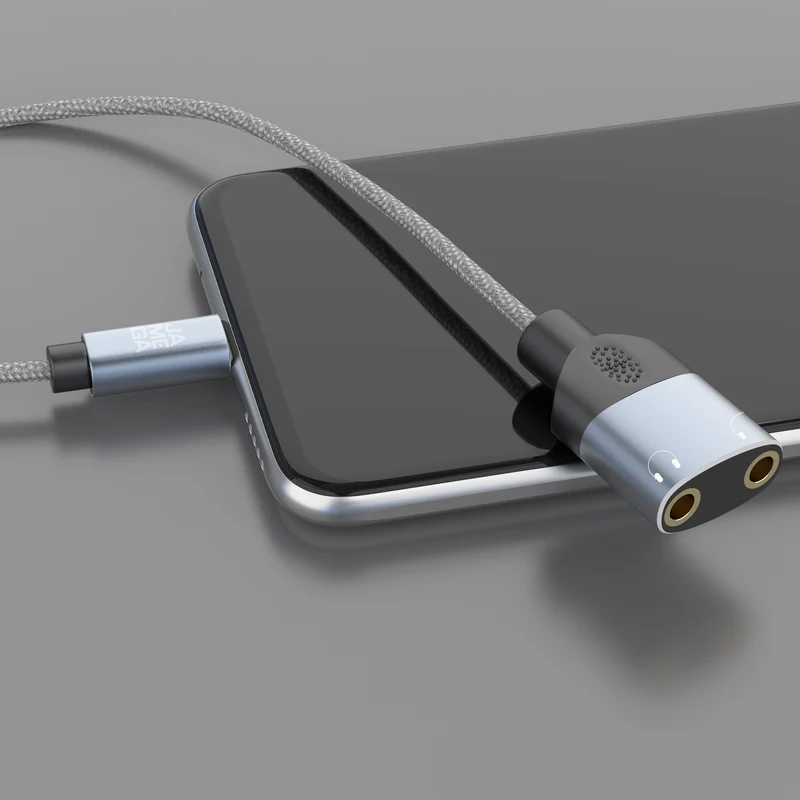USB C to 2*Aux 3.5 female Audio Adapter | 0.2m