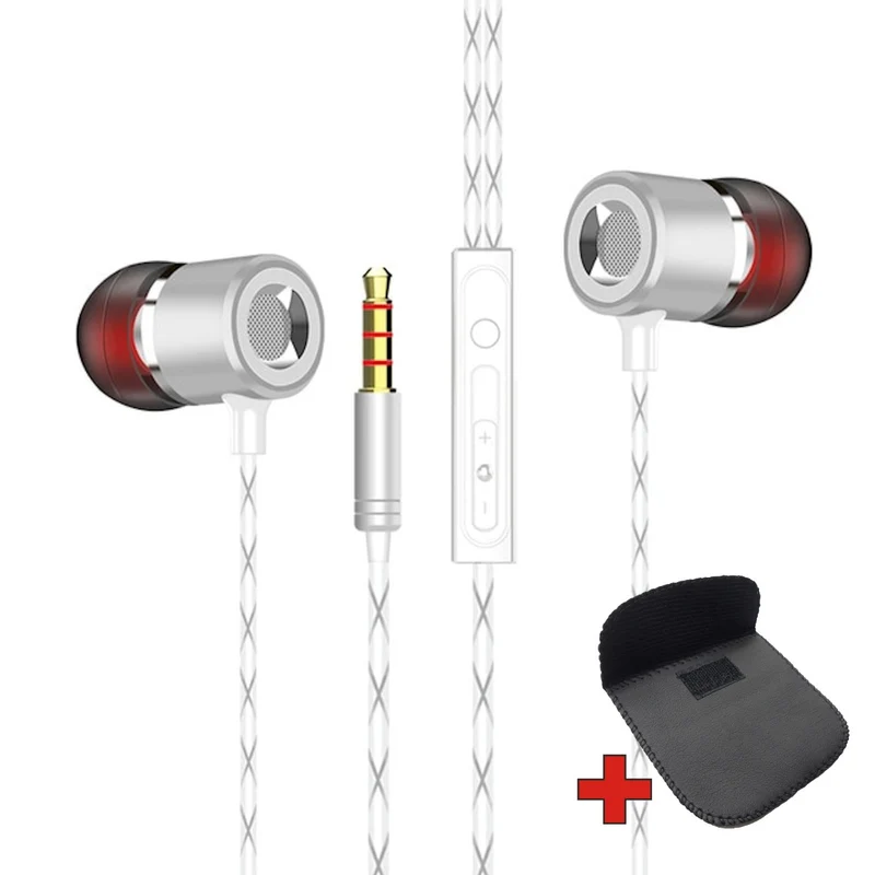 Super Bass In-Ear Kopfhörer Ohrhörer V12 Headset Earphone Headphone + PU-Tasche