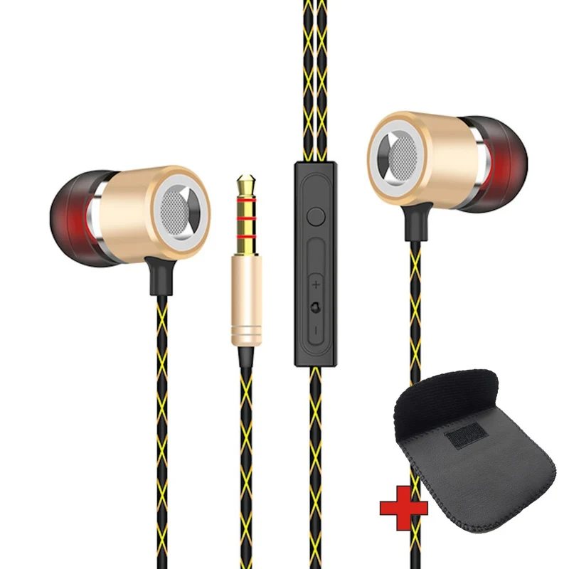 Super Bass In-Ear Kopfhörer Ohrhörer V12 Headset Earphone Headphone + PU-Tasche