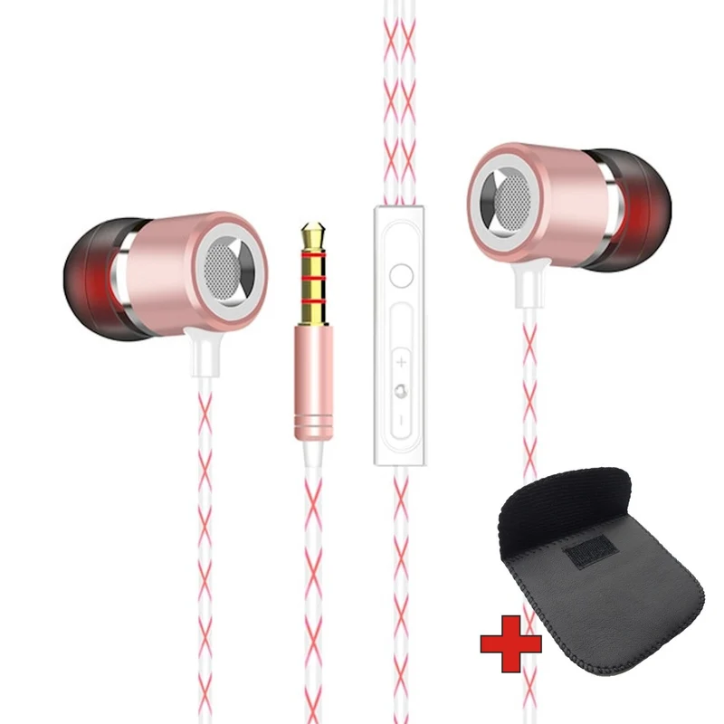 Super Bass In-Ear Kopfhörer Ohrhörer V12 Headset Earphone Headphone + PU-Tasche