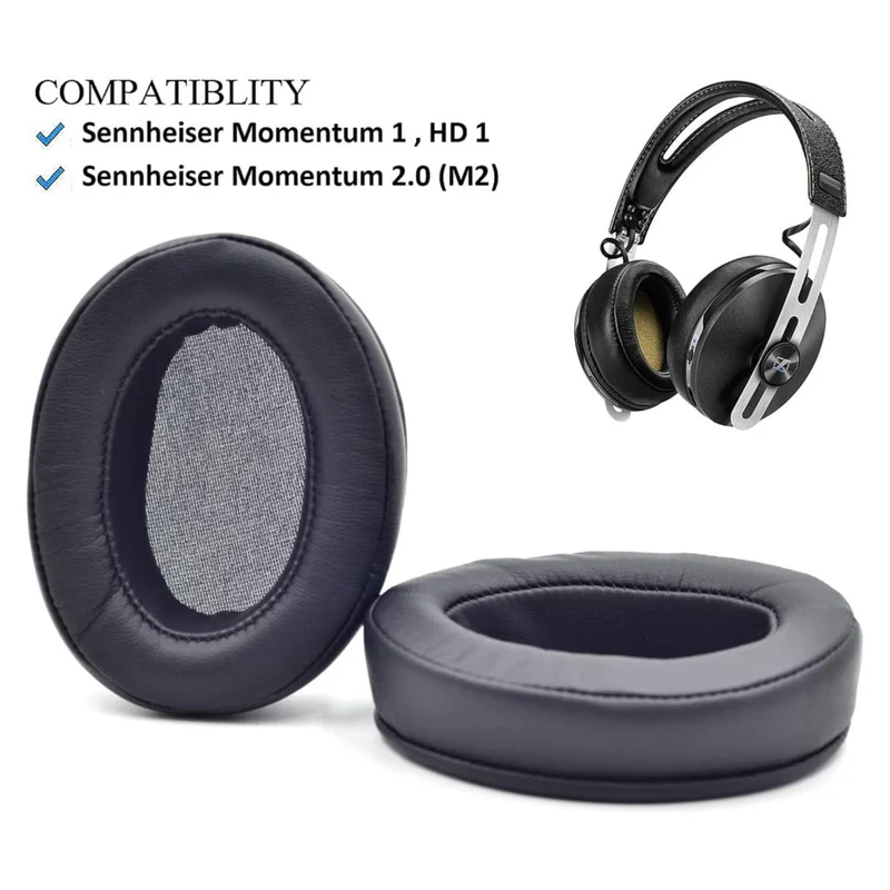 Ohrpolster für Sennheiser Kopfhörer Momentum 2 On Ear Kunstleder Schwarz