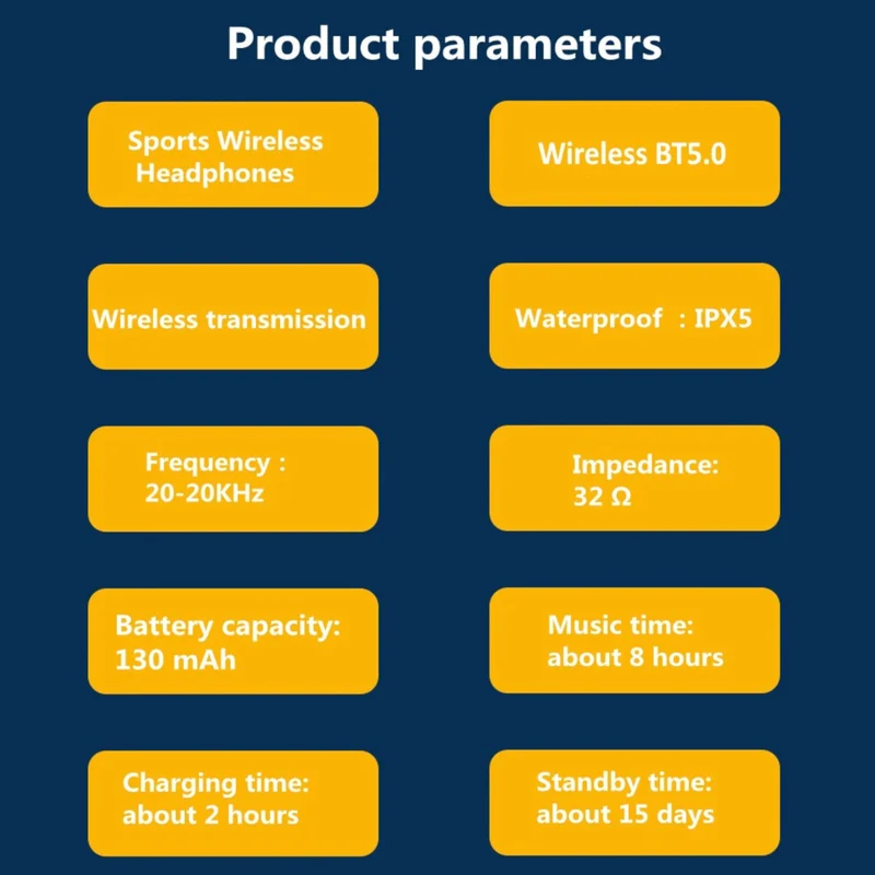 Sport In Ear Kopfhörer Bluetooth 5.0 Ohrhörer Wireless Headset Long Life G01