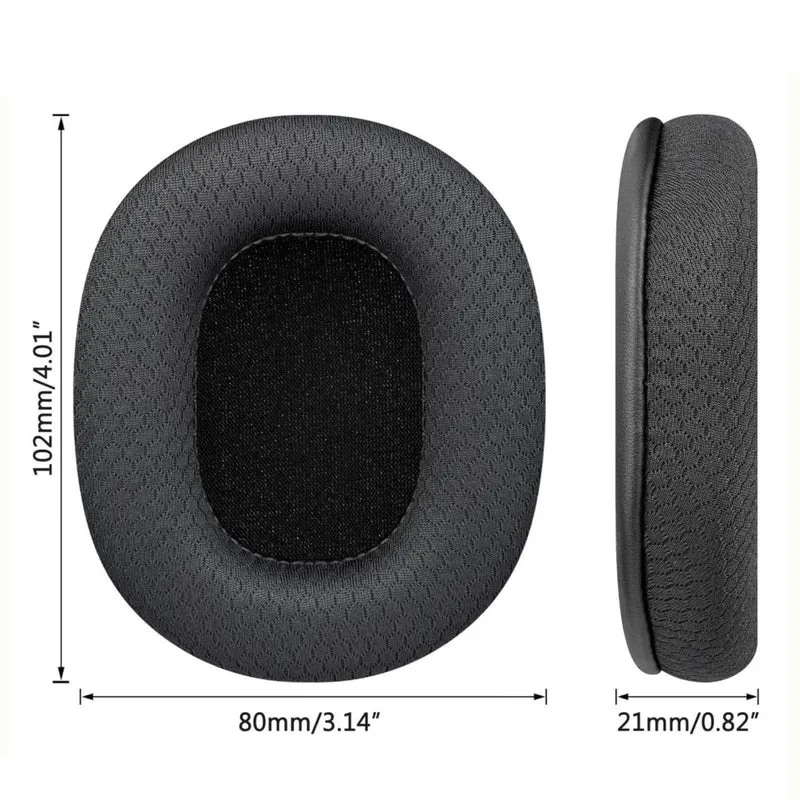 Ersatz Ohrpolster Audio Technica ATH M50X M40X M30X M20X MSR7 SX1 schwarz Mesh
