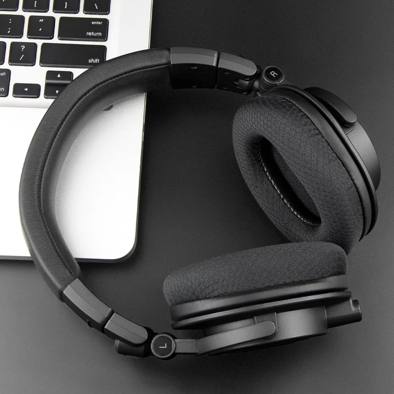 Ersatz Ohrpolster Audio Technica ATH M50X M40X M30X M20X MSR7 SX1 schwarz Mesh