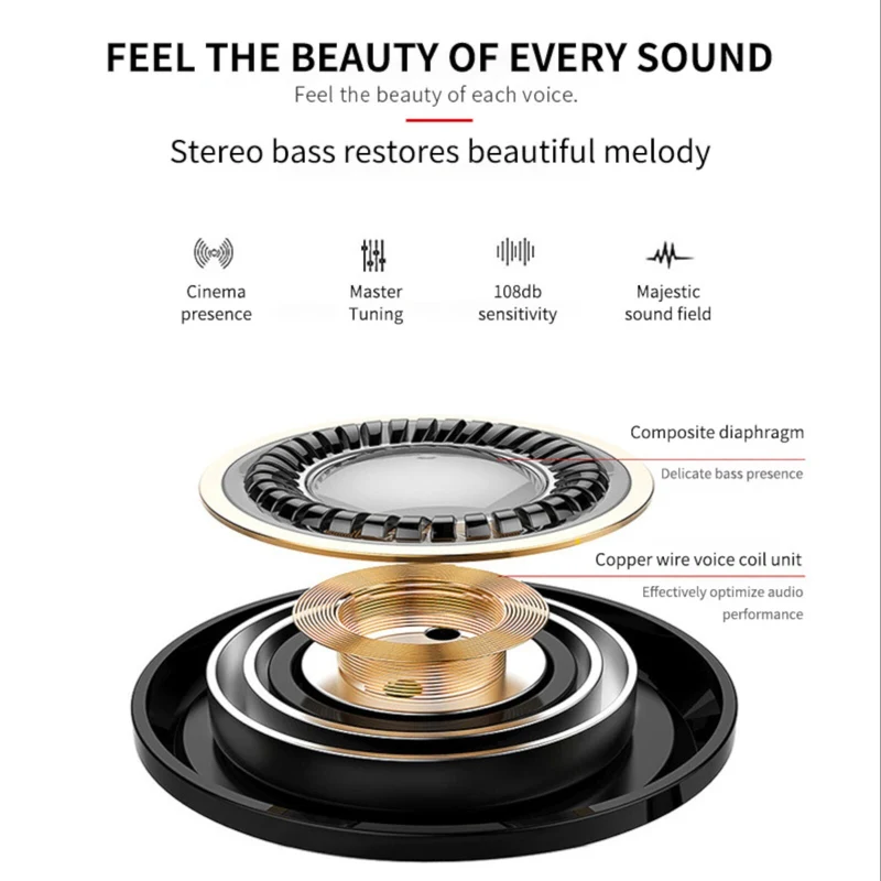 Surround Bass High-End Sport Headset S200 Metal In-Ear Kopfhörer Surround Bass