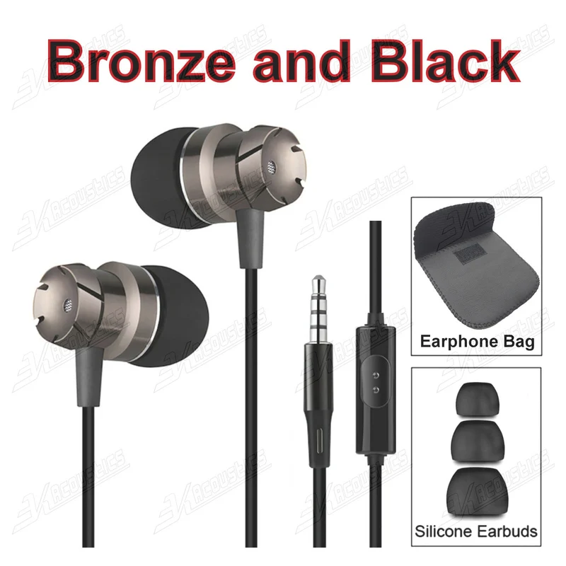 Super Bass Turbine Metall Kopfhörer In-Ear Headset Ohrhörer mit Mikrofon +Tasche