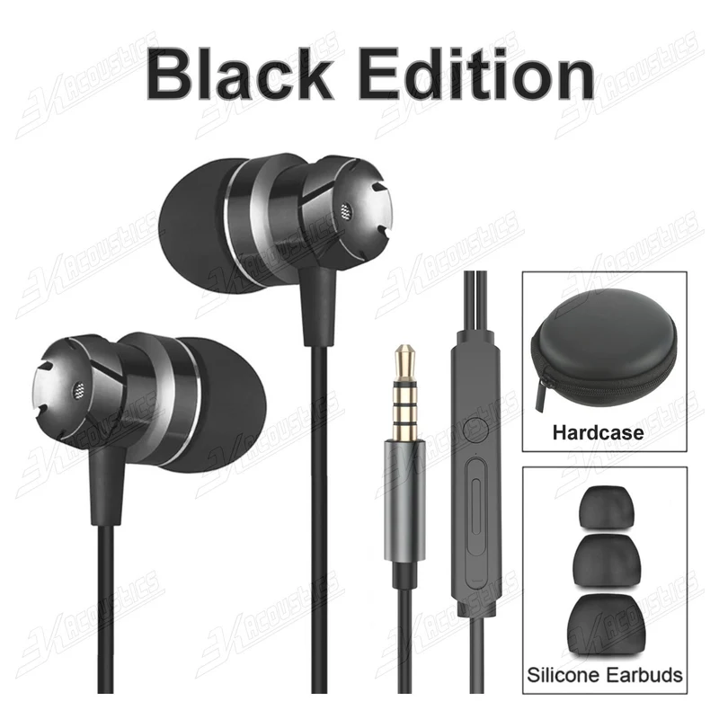Super Bass Turbine Metall Kopfhörer In-Ear Headset Ohrhörer mit Mikrofon +Tasche