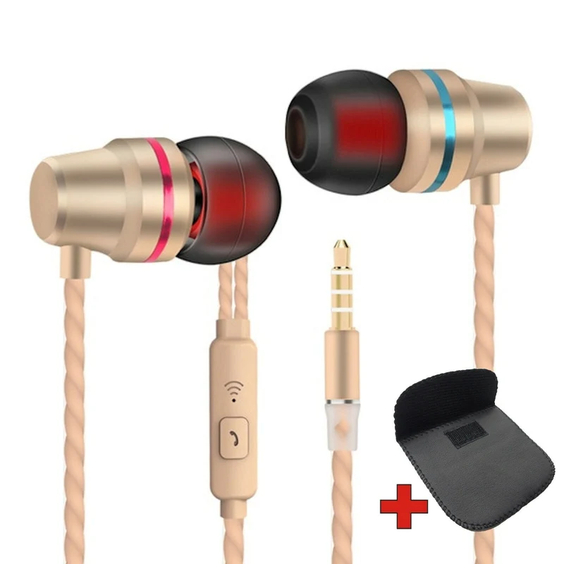 Super Bass In-Ear Kopfhörer Ohrhörer V1 Headset Earphone Headphone + PU-Tasche