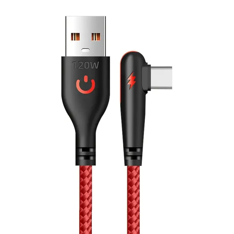 1m 2m Schnell Ladekabel USB Typ C Daten Handy Silikon Winkelstecker