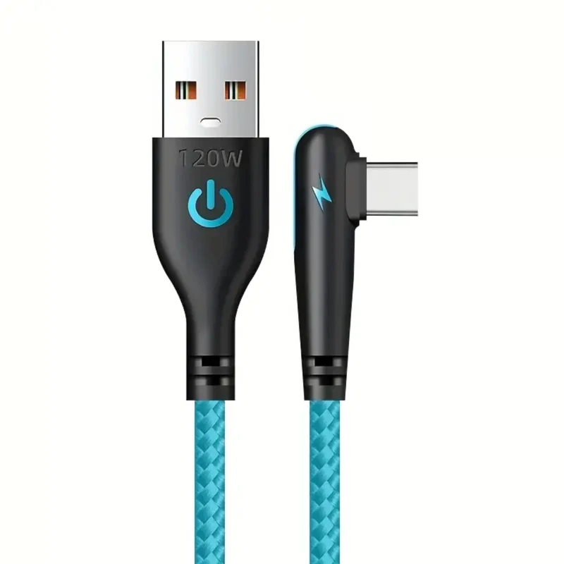 1m 2m Schnell Ladekabel USB Typ C Daten Handy Silikon Winkelstecker