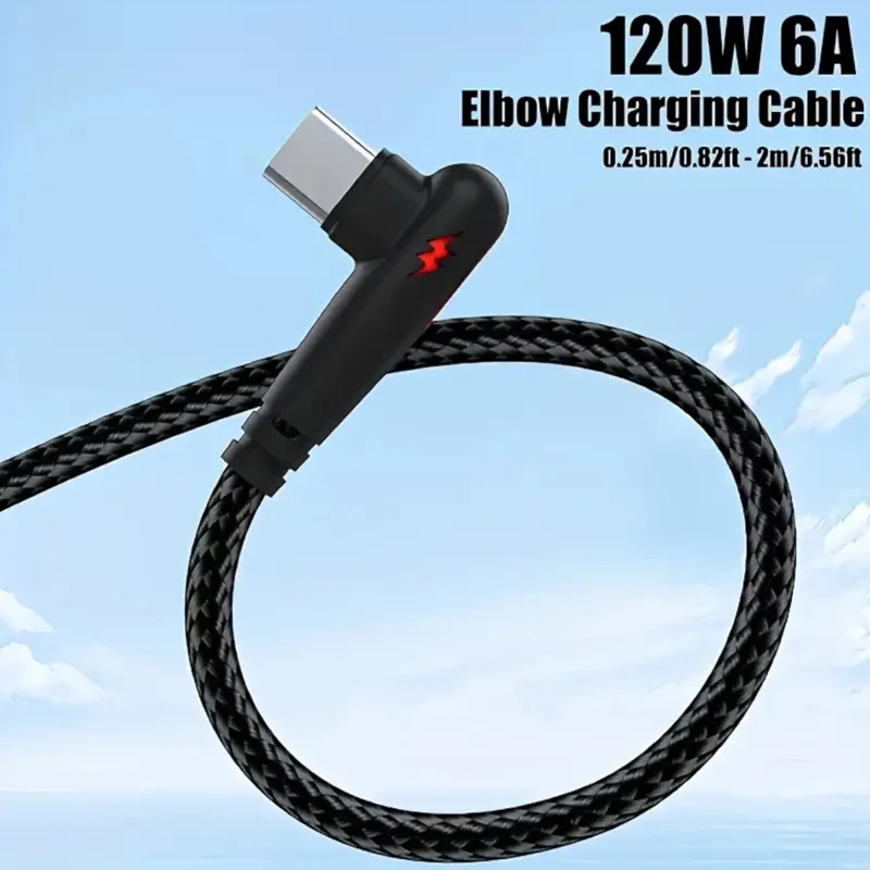 1m 2m Schnell Ladekabel USB Typ C Daten Handy Silikon Winkelstecker