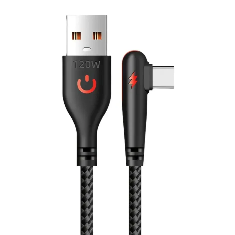 1m 2m Schnell Ladekabel USB Typ C Daten Handy Silikon Winkelstecker