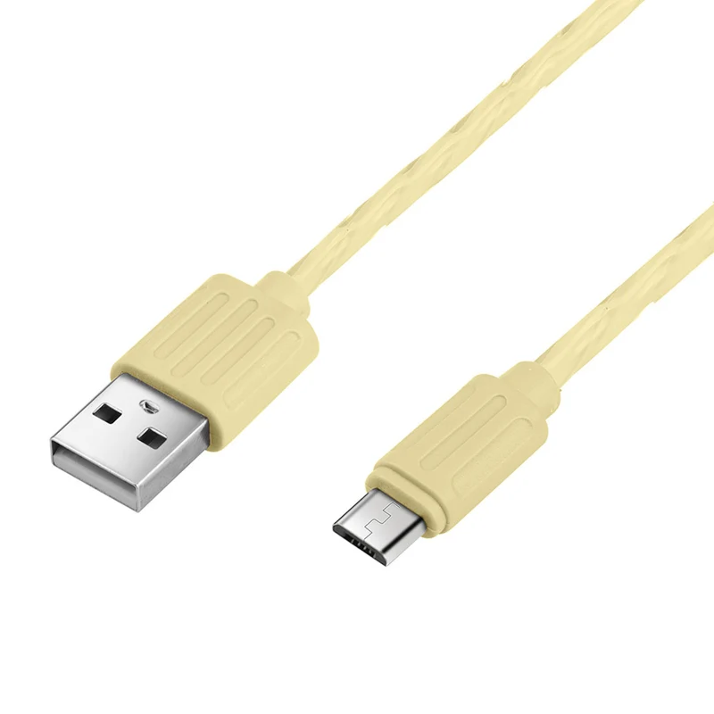 1m Micro USB Kunststoffkabel Ladekabel Sync Datenkabel gelb S7 Sony Huawei HTC