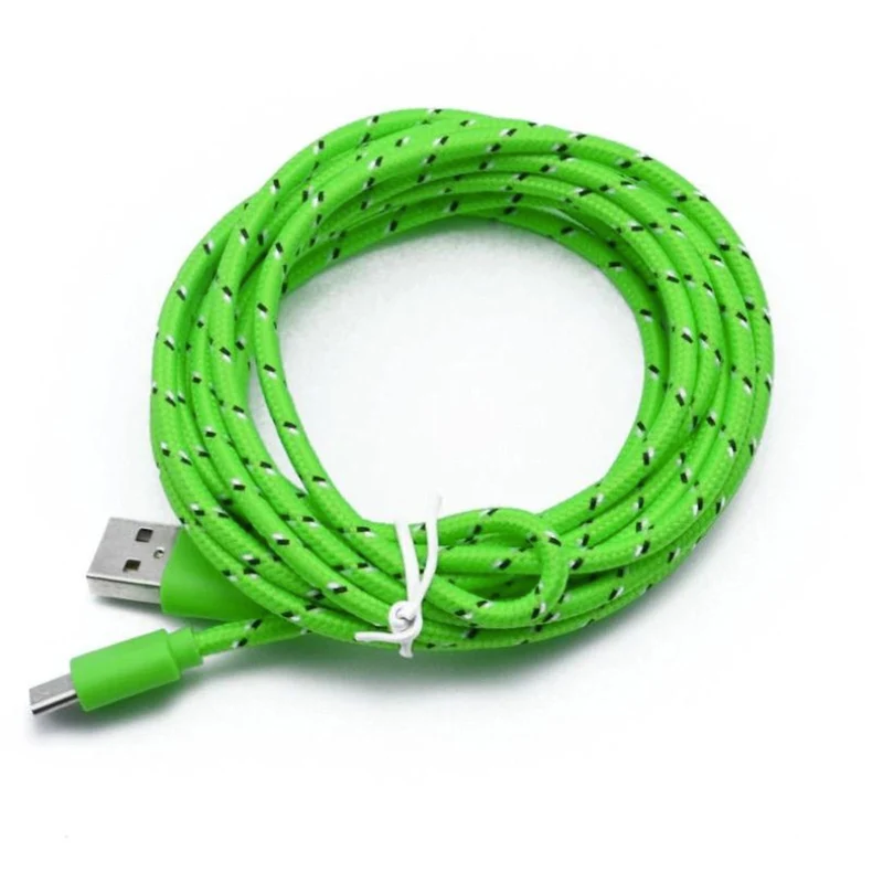 1m USB Typ C Stoffkabel X Ladekabel Sync Datenkabel grün S8 Sony Huawei HTC
