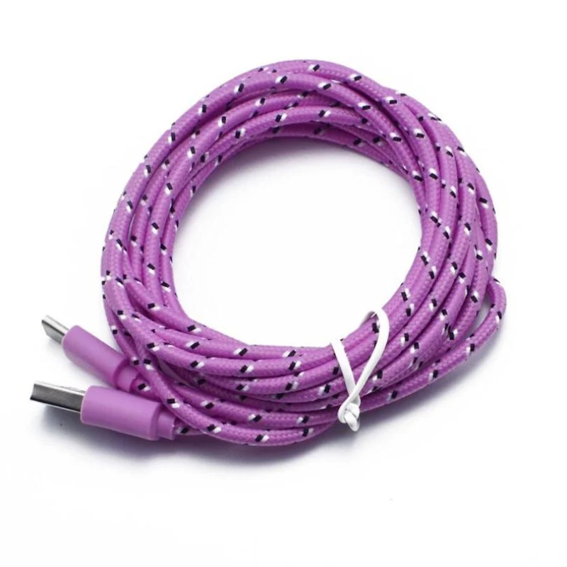 1m USB Typ C Stoffkabel X Ladekabel Sync Datenkabel pink S8 Sony Huawei HTC