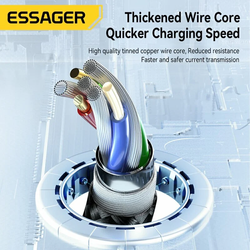 1,2m 3A USB Typ C Kabel Multi Micro Schnell Ladekabel iPhone Samsung Essager