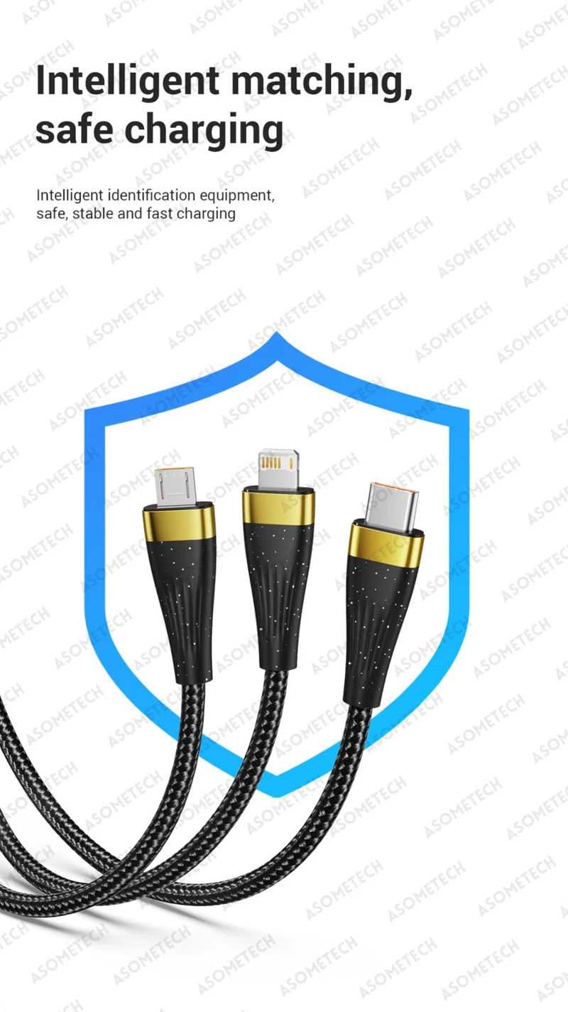 2m USB 100W Ladekabel Typ C Multi Micro Kabel Schnell Original Asometech