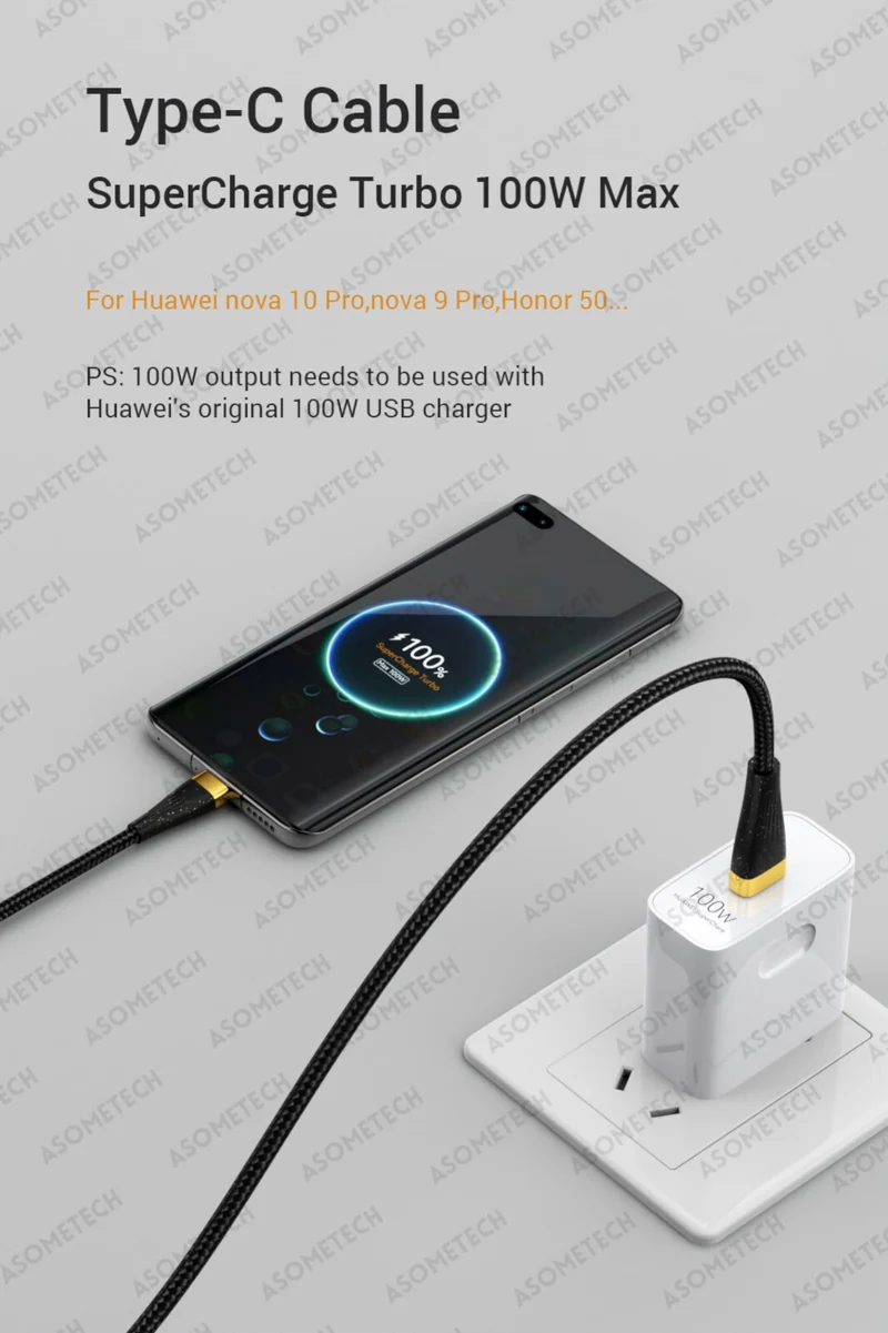 1,25m USB 100W Ladekabel Typ C Multi Micro Kabel Schnell Original Asometech