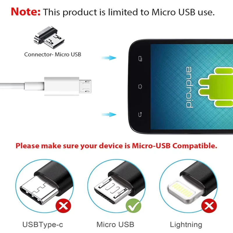 Micro-USB Ladekabel Daten Kabel 0,8 m Smartphone Galaxy Handy Tablet Soundbox