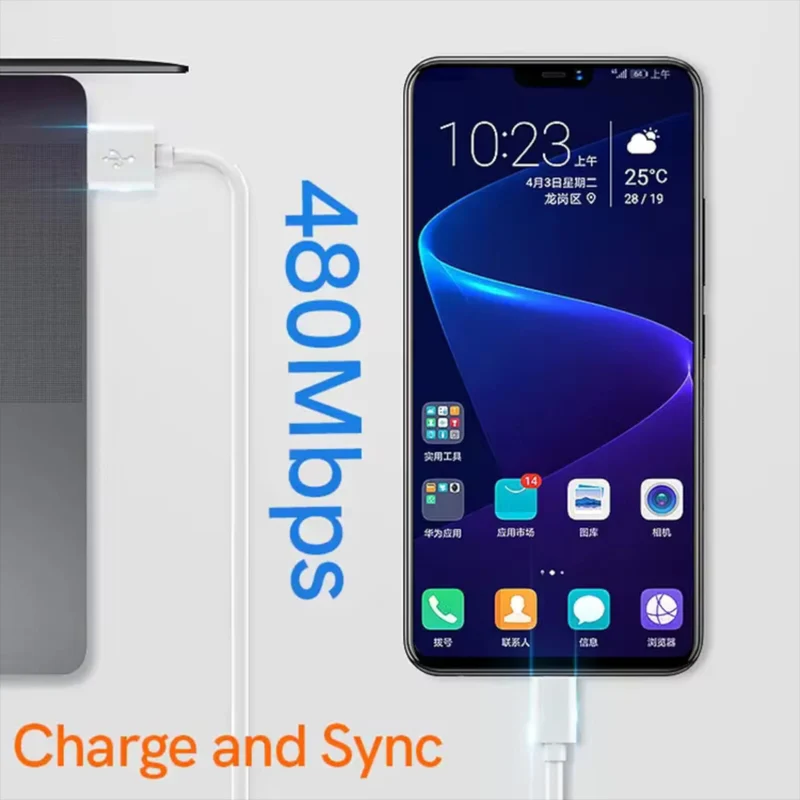 Micro-USB Ladekabel Daten Kabel 0,8 m Smartphone Galaxy Handy Tablet Soundbox