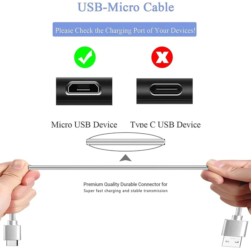 Micro-USB Ladekabel Daten Kabel 0,8 m Smartphone Galaxy Handy Tablet Soundbox