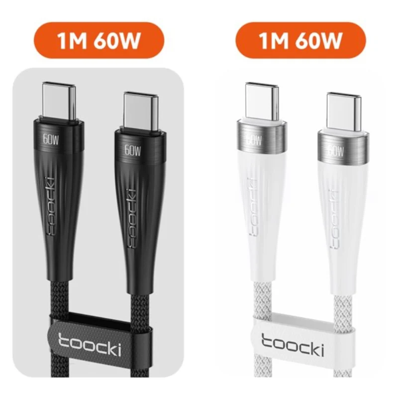 60 Watt Turbo Schnell Ladekabel USB Typ C Datenkabel Handy Silikon Nylon Toocki