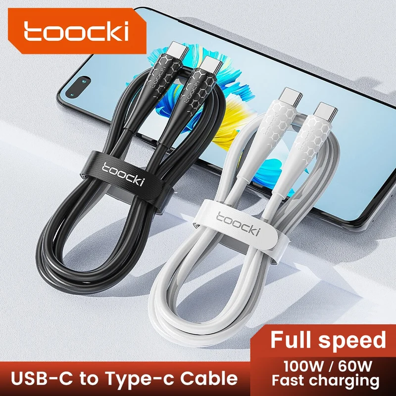 60 Watt Turbo Schnell Ladekabel USB Typ C Datenkabel Handy Silikon Nylon Toocki