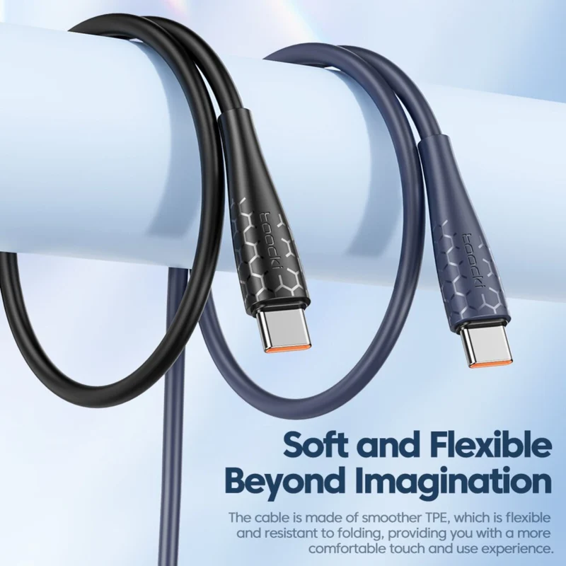 60 Watt Turbo Schnell Ladekabel USB Typ C Datenkabel Handy Silikon Nylon Toocki