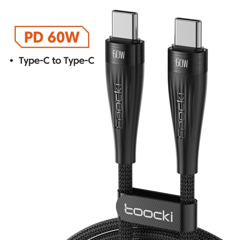 60 Watt Turbo Schnell Ladekabel USB Typ C Datenkabel Handy Silikon Nylon Toocki