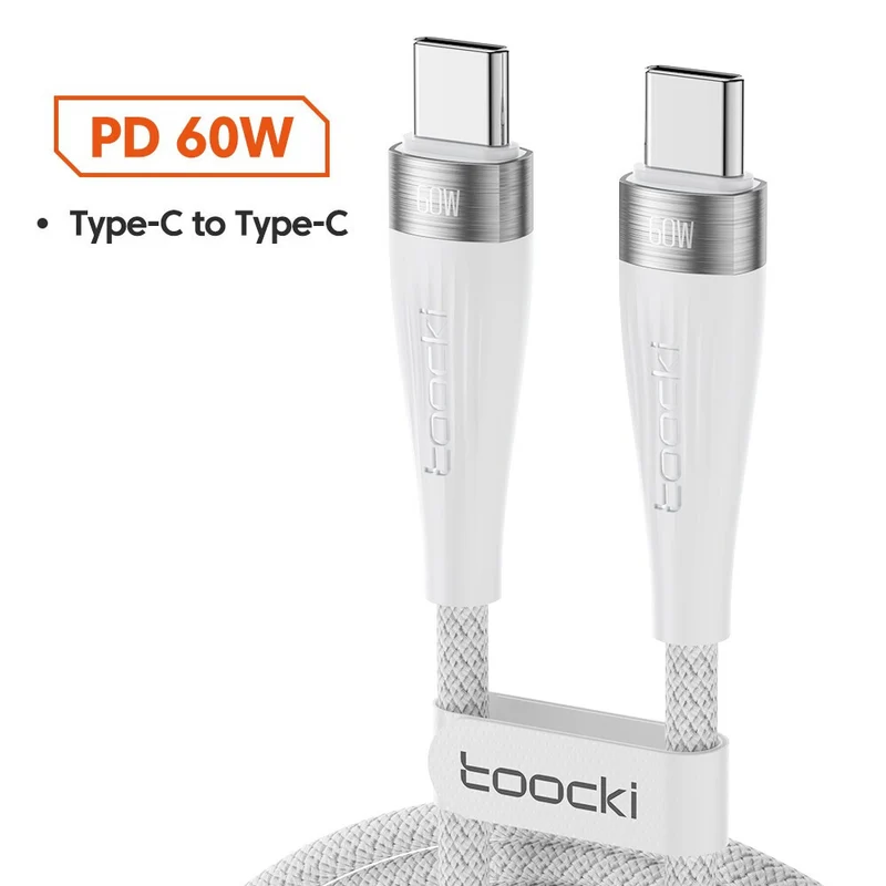 60 Watt Turbo Schnell Ladekabel USB Typ C Datenkabel Handy Silikon Nylon Toocki