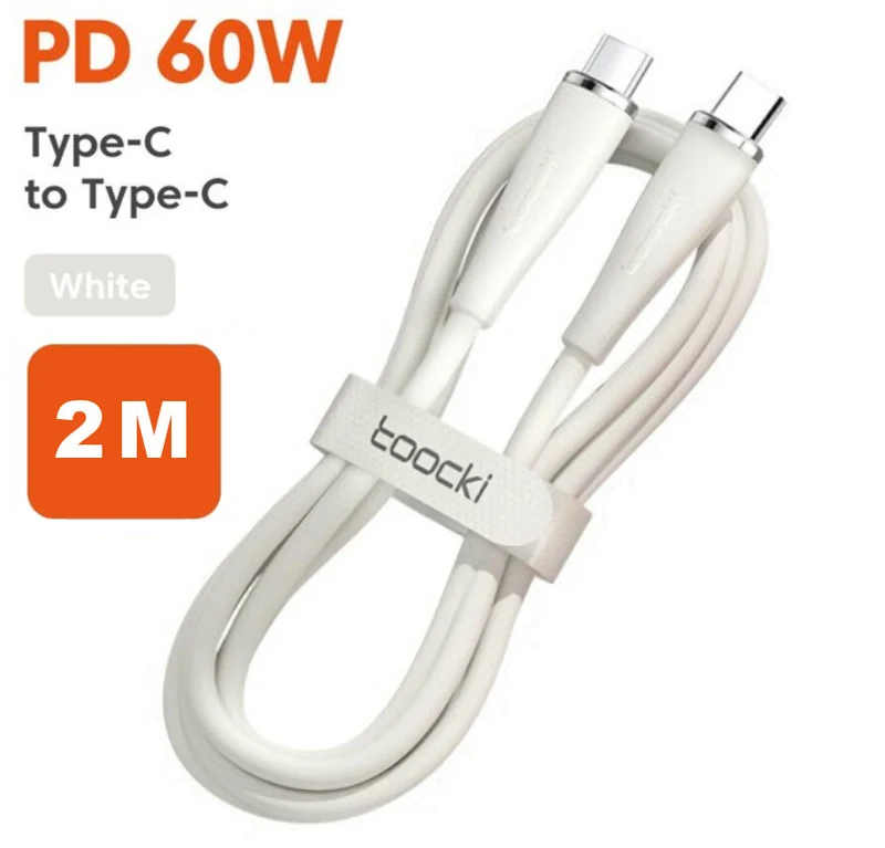 60 Watt Turbo Schnell Ladekabel USB Typ C Datenkabel Handy Silikon Nylon Toocki