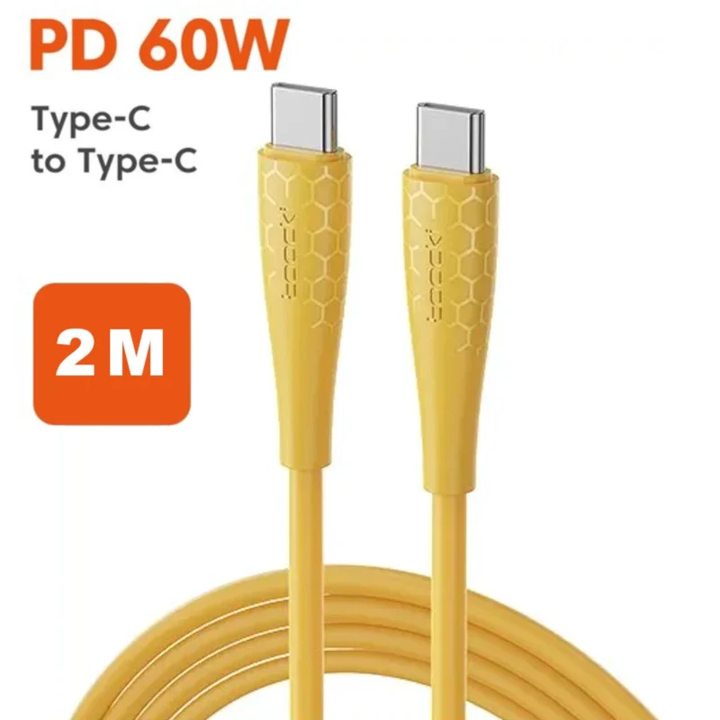60 Watt Turbo Schnell Ladekabel USB Typ C Datenkabel Handy Silikon Nylon Toocki