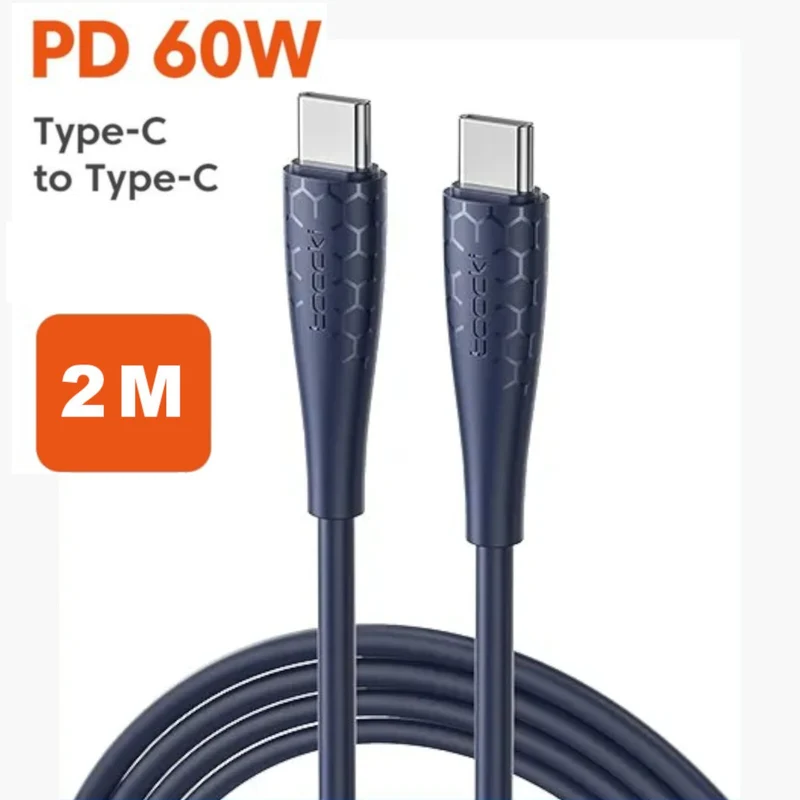 60 Watt Turbo Schnell Ladekabel USB Typ C Datenkabel Handy Silikon Nylon Toocki
