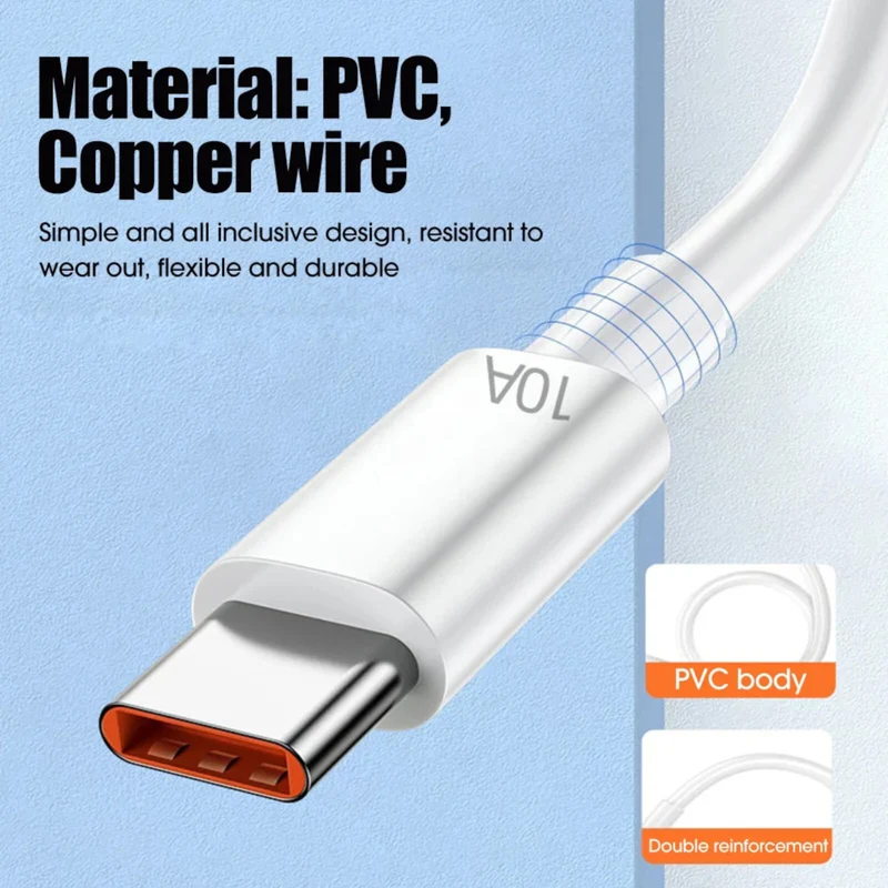 2m USB-C Schnell Ladekabel USB Typ C Daten Handy für Huawei Xiaomi ... weiss