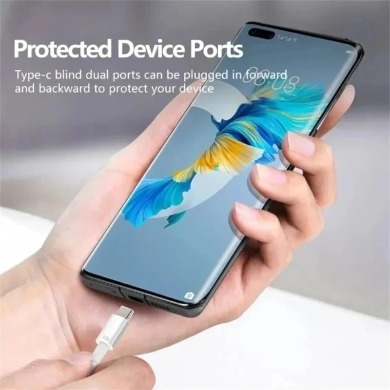 2m USB-C Schnell Ladekabel USB Typ C Daten Handy für Huawei Xiaomi ... weiss