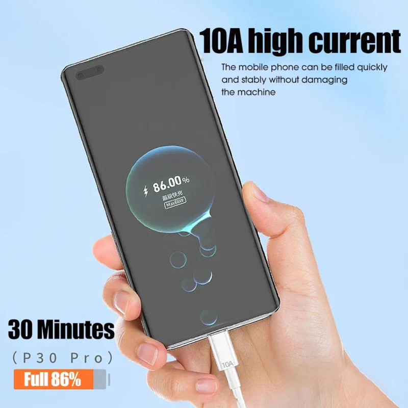 2m USB-C Schnell Ladekabel USB Typ C Daten Handy für Huawei Xiaomi ... weiss