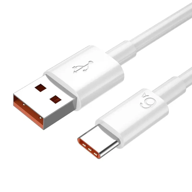 66W 6A 2m Schnell Ladekabel USB A zu USB Typ C Daten Handy weiss