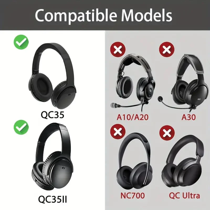 Ohrpolster für Bose QuietComfort QC35 QC15 QC45 QC25 Q35 II Schwarz