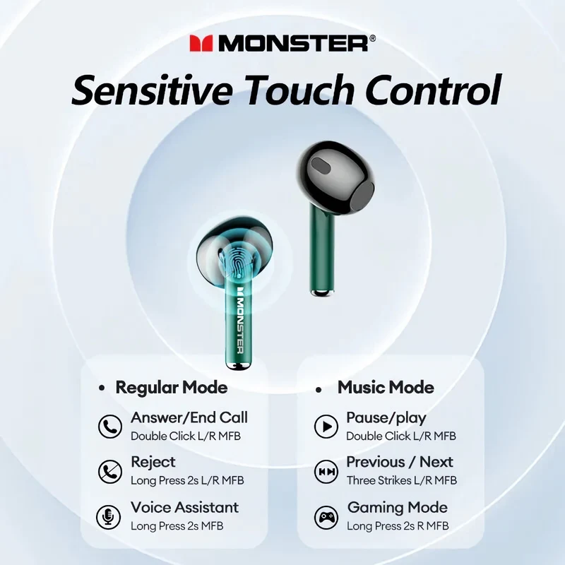 Monster Airmars XKT16 Bluetooth Earphones Wireless Headphones Earbuds