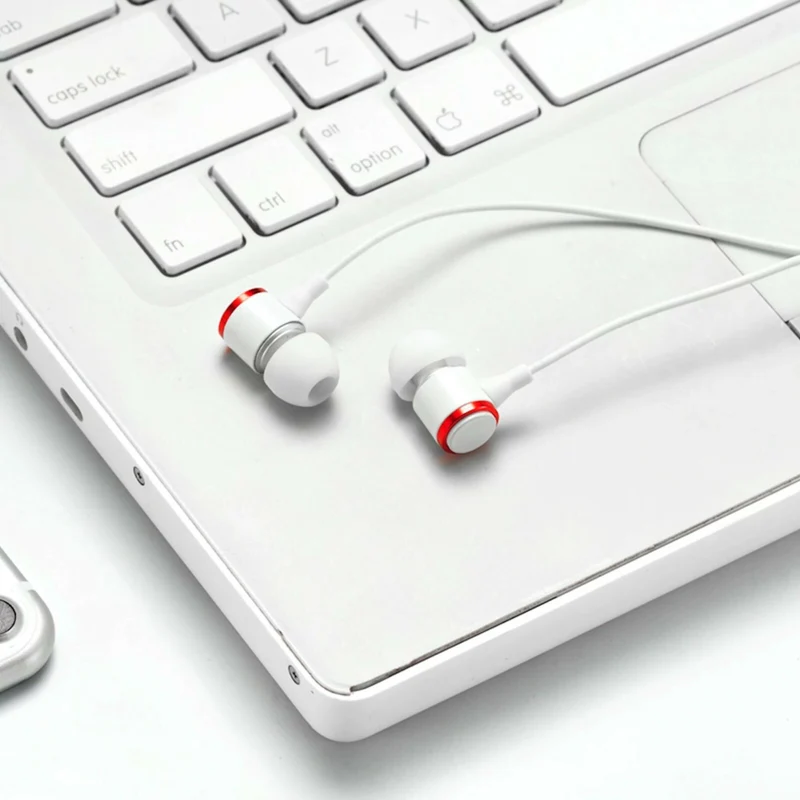 Mega Bass Premium In-Ear Earphone Headset Mic 3K-RSW9 Schwarz Weiss Rot + Bag