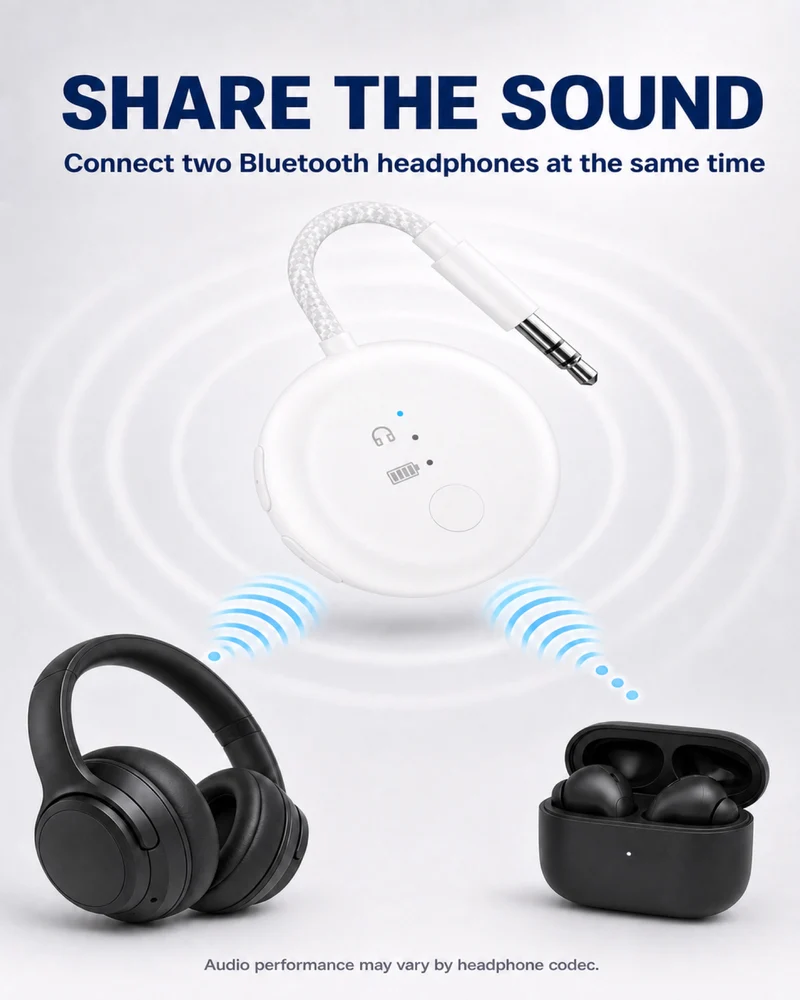 SoundJet R1 | Airplane Bluetooth Adapter for Two Headphones