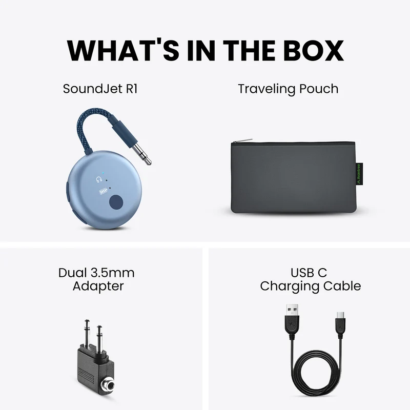 SoundJet R1 | Airplane Bluetooth Adapter for Two Headphones