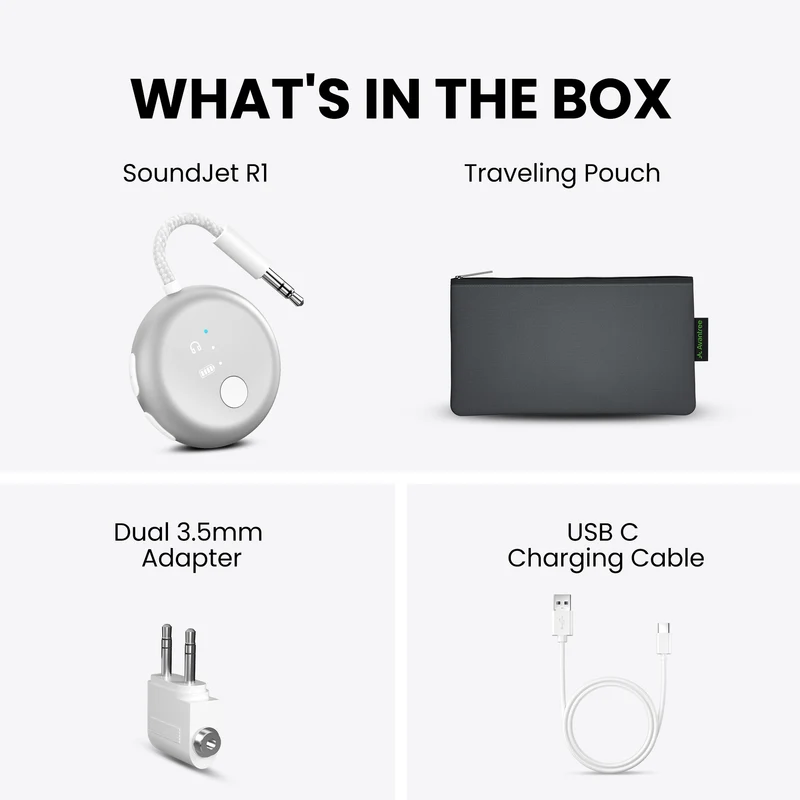 SoundJet R1 | Airplane Bluetooth Adapter for Two Headphones