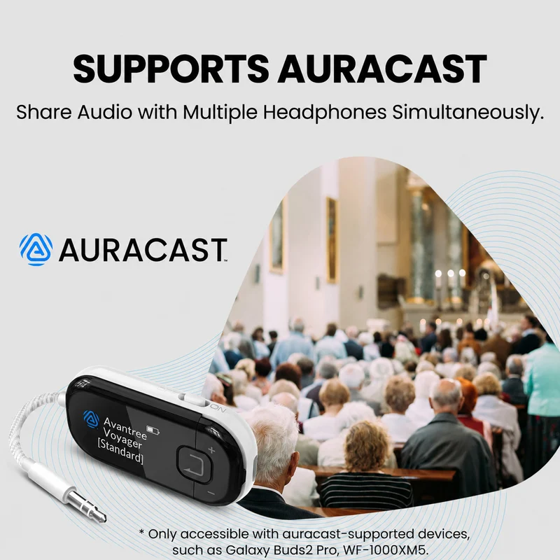 Voyager | Bluetooth Airplane Adapter with Auracast