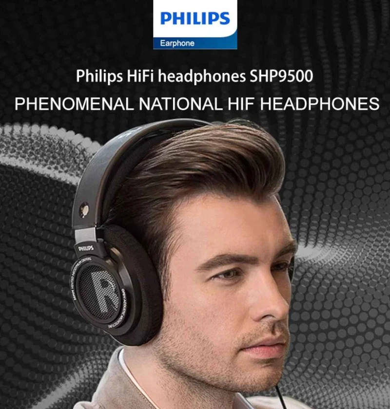 Philips SHP9500 HiFi Kopfhörer Over-Ear - Schwarz