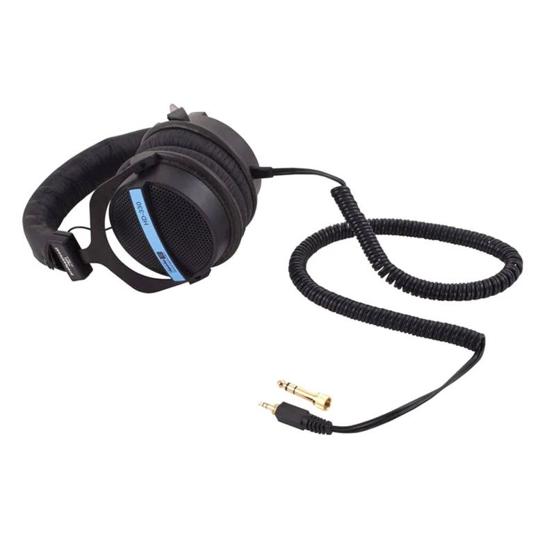 Superlux HD330 Stereo Kopfhörer Schwarz Silber mit Zubehör 6.3 mm Adapter Neu