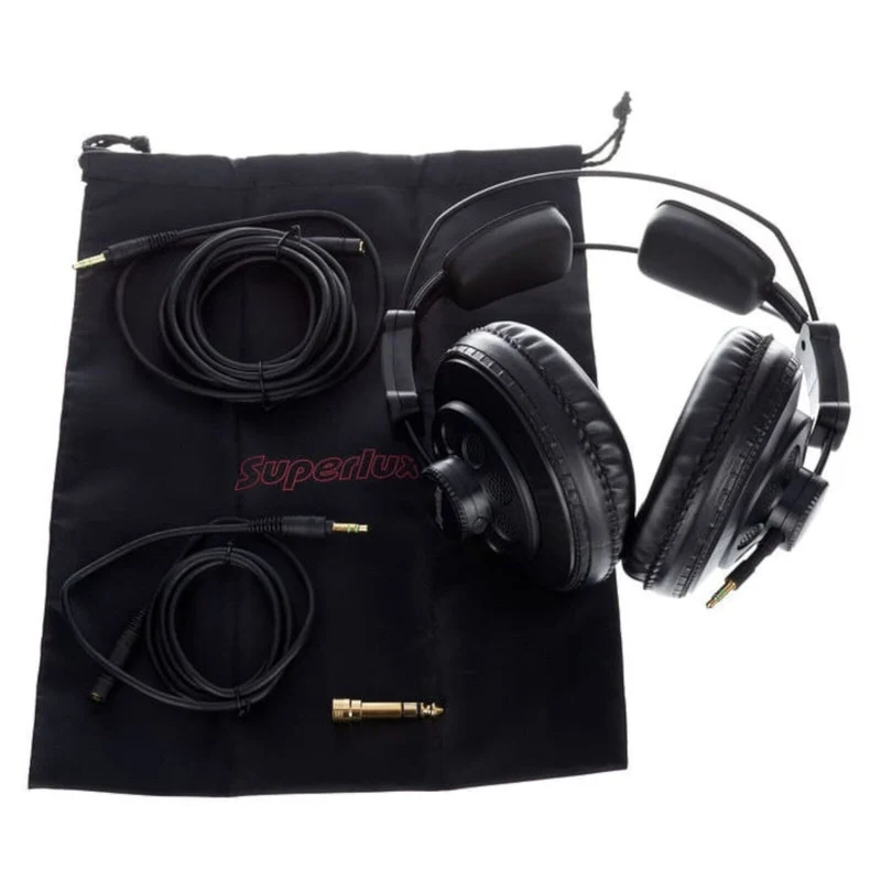 Superlux HD668B Stereo Kopfhörer Schwarz mit Zubehör 6.3 mm Adapter Neu