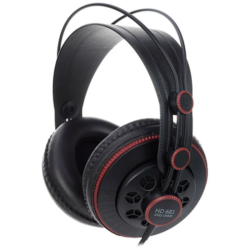 Superlux HD681 Stereo Kopfhörer Schwarz Rot mit Zubehör 6.3 mm Adapter Neu