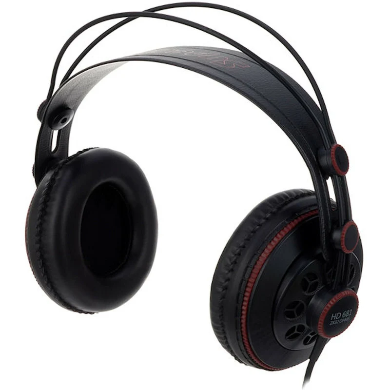 Superlux HD681 Stereo Kopfhörer Schwarz Rot mit Zubehör 6.3 mm Adapter Neu
