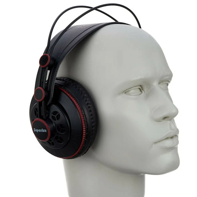 Superlux HD681 Stereo Kopfhörer Schwarz Rot mit Zubehör 6.3 mm Adapter Neu